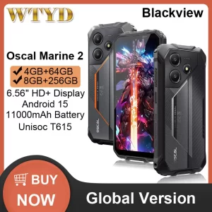 Blackview Oscal Marine 2 Rugged Phone 8GB+256GB 6.56'' HD+ Display 11000mAh Android 15 Unisoc T615 4G NFC Smartphone